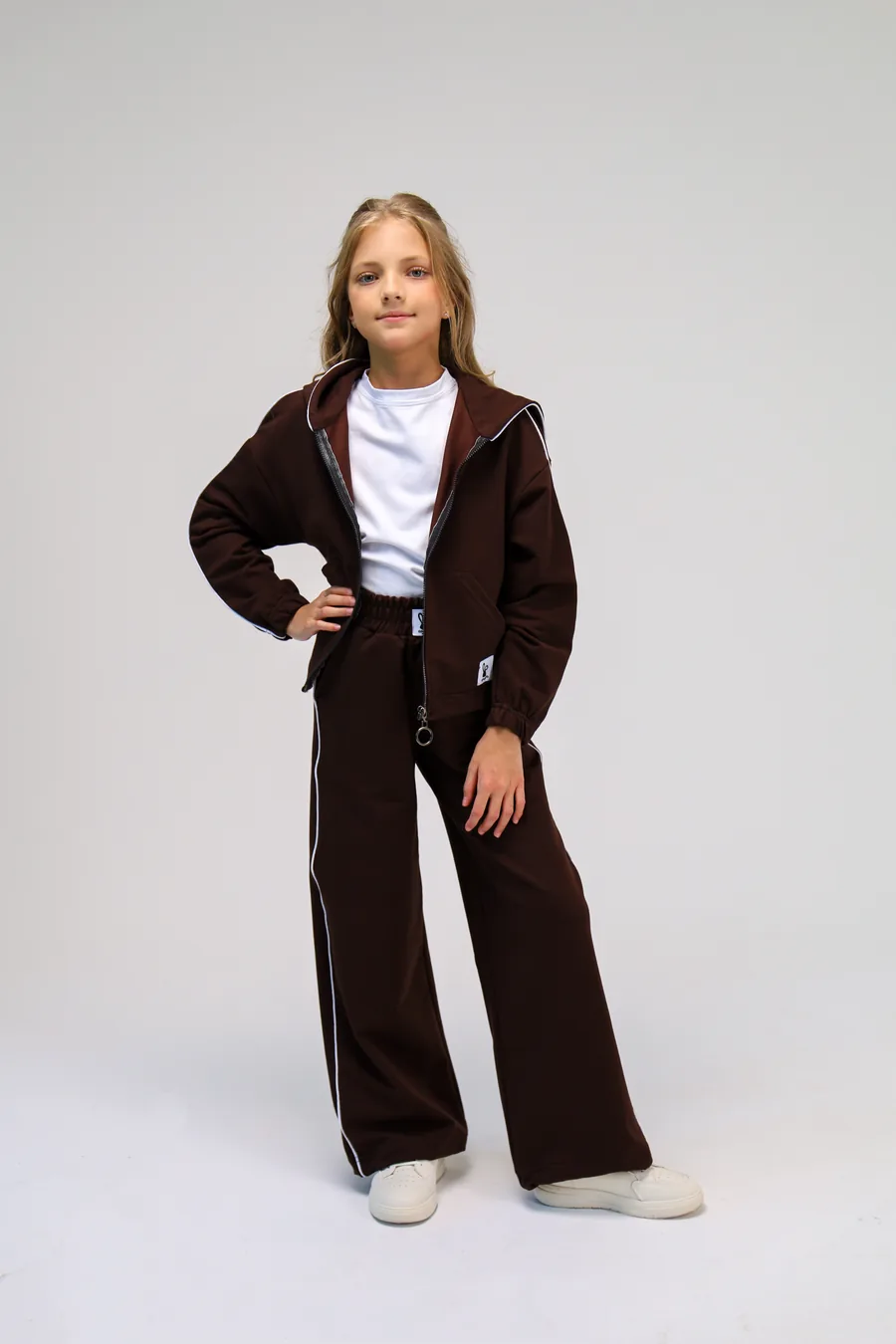 Спортивний костюм з подвійним капюшоном LiMa Kids, колір кава